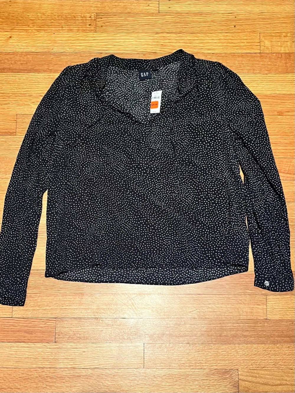 GAP Black and White Polka Dot Split Neck Blouse | New With Tags